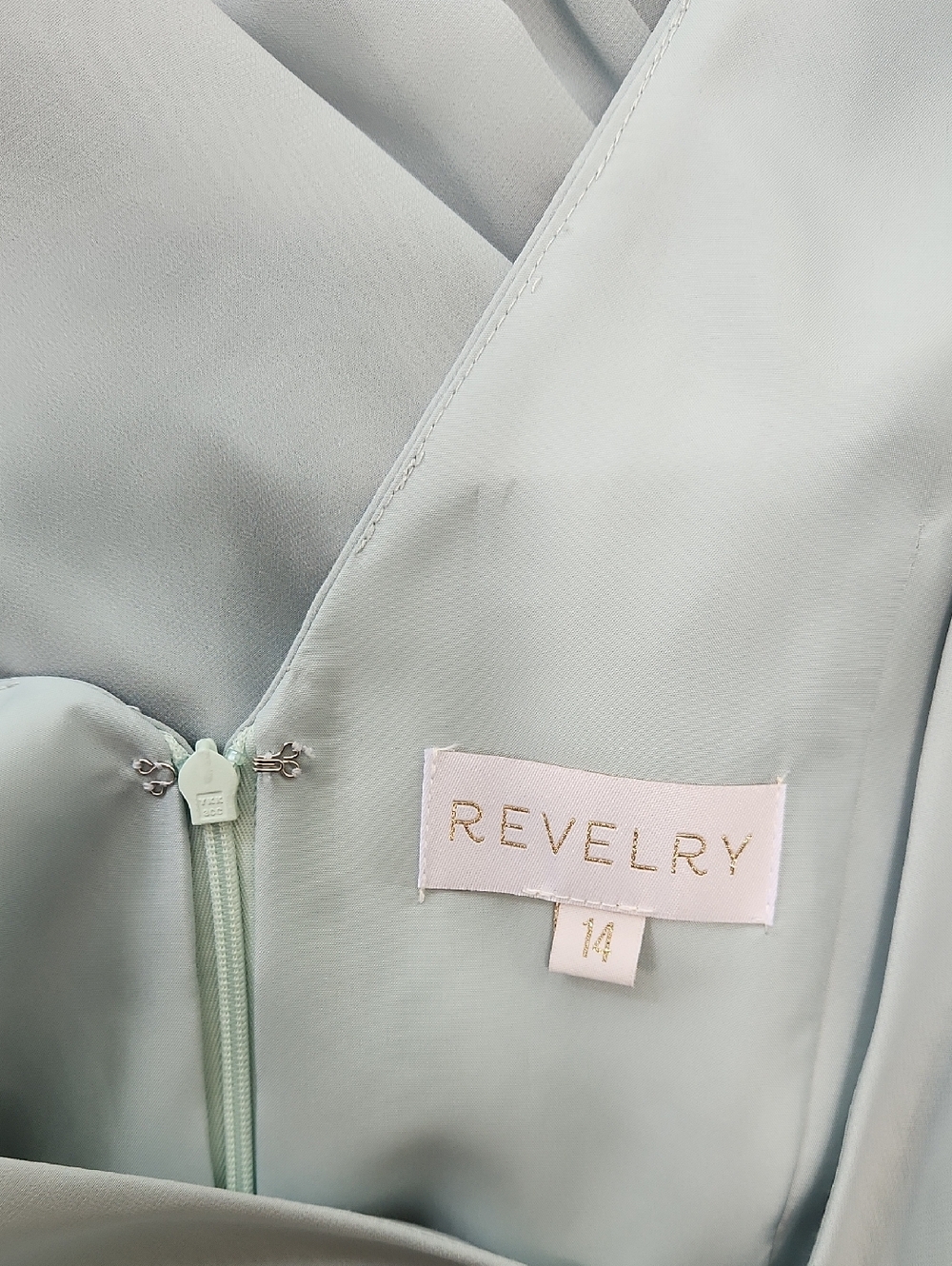 Revelry Amelia Dress Size 14 Sage Green Chiffon Long Formal Maxi Bridesmaid - Picture 11 of 17